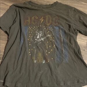 Lucky Brand Black T-Shirt with Yellow AC/DC Logo